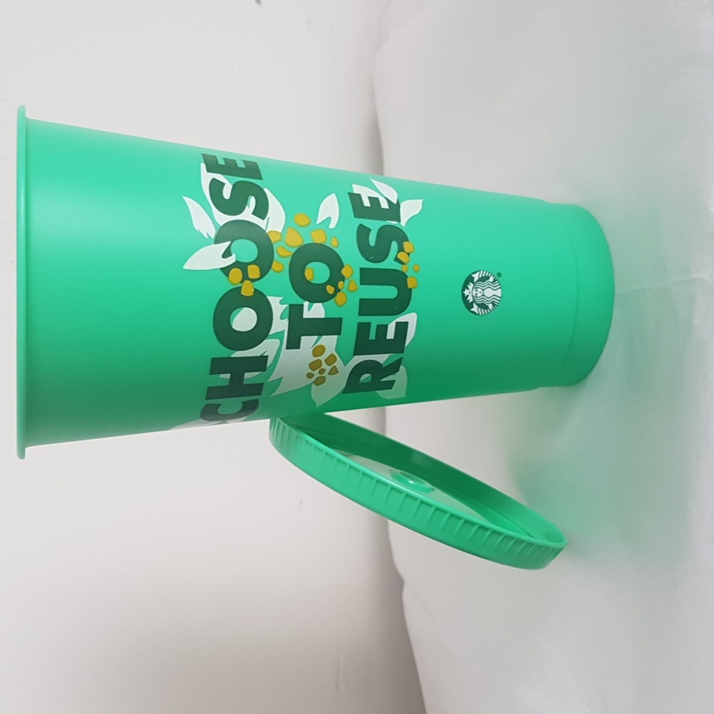 Starbucks 2023 Choose to Reuse Earth Green Tall Reusable Cup w Lid 24 oz/709 ml